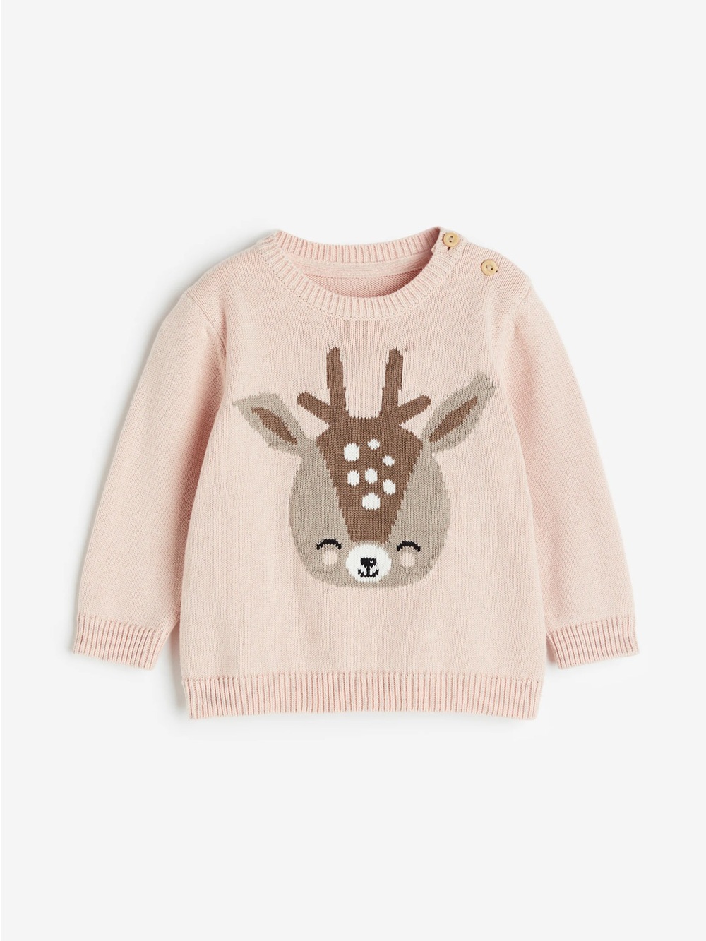 H&M BABY - Pink Deer Knit Sweater